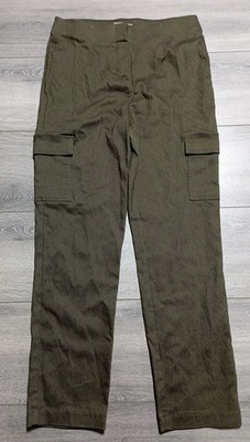 Maurices Pants Womens Medium Green Flatfront Slim Straight Cargo Like
