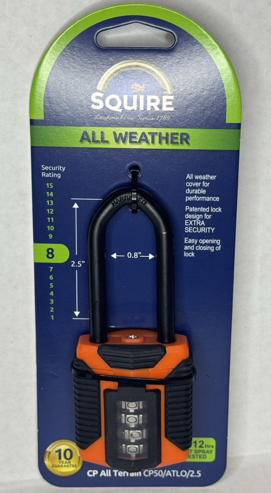 Squire Combination Lock All Weather CP50/ATLO/2.5-Brand New