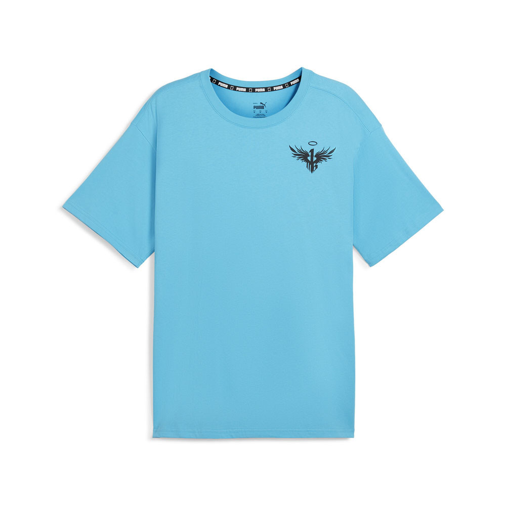 Футболка с круглым вырезом и коротким рукавом Puma Melo 1Love, мужские синие повседневные топы, 62779101