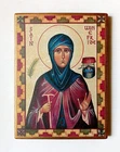 Christian Icon Saint Winifred of Wales, Handmade, Wooden Board, 19.5x14.5cm