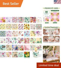 80 Pack 40 Styles Assorted Floral Napkins, Decorative Decoupage Napkins Cockt...