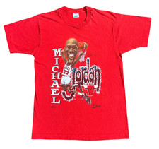 Michael Jordan Chicago Bulls Red Vintage Salem Sportswear T-shirt Single Stitch