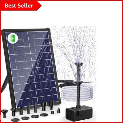 Umweltfreundlicher Solar Teichbrunnen mit Ersatzbatterie - perfekt für Wasserfälle