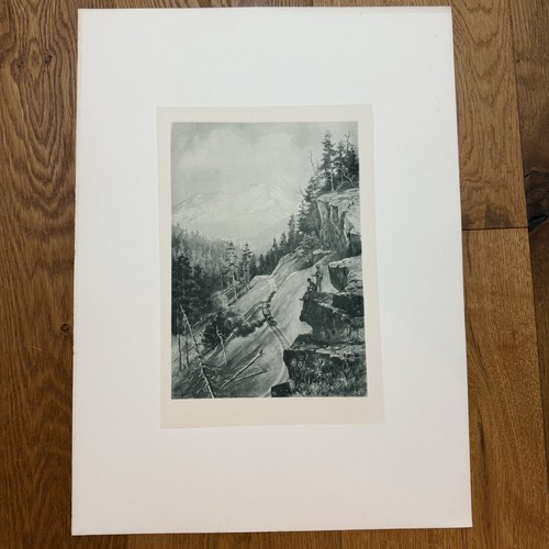 1888 Photogravure “On The Big Bend (Mount Shasta)” By William Fitler, California - Picture 2 of 6