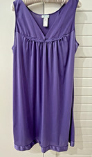 Vintage Vanity Fair Nightgown Large Purple Sleeveless Nylon Short Length V-Neck