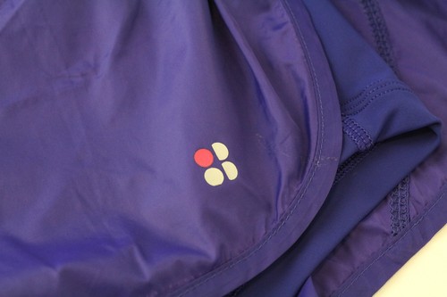 SWEATY BETTY XS Purple Gym Shorts Women's Layered Logo Pull-On Activewear - Picture 6 of 6