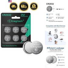 CR2032 Lithium Coin Batteries Button 2032 3V Recommended for Use in Key Fobs,...