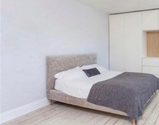 Sleep Soul Double Bed with Upholstered Fabric Headboard