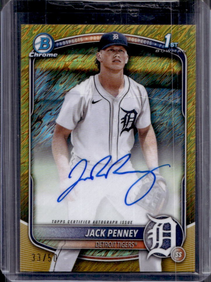 2025 Bowman Jack Penney Chrome Auto Gold Shimmer Refractor 1st #33/50