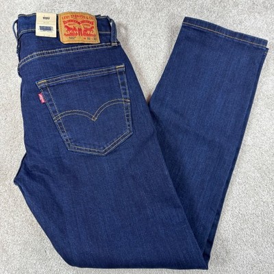 Levis 502 Taper Jeans Mens 32x32 Dark Indigo Blue Stretch Denim 29507-3363 NEW