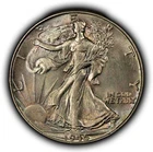 1945 50c Walking Liberty Half Dollar - Luster - Subtle Iridescent Toning - H3934