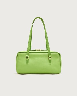 J.Crew Delphine Shoulder Bag Purse in Luxe Satin Carryall Rich Pear Green NWT