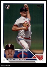 2023 Topps Update #54 Brent Headrick Twins RC 8 - NM/MT