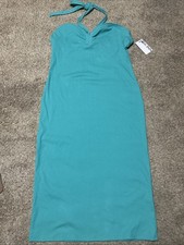 NEW Women's Nine West Size XL Green Sweetheart Neckline Bodycon Dress