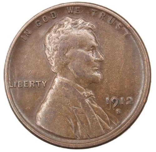 1912 s lincoln cent- CHOICE VF/ FREE SHIPPING- SMH- 472