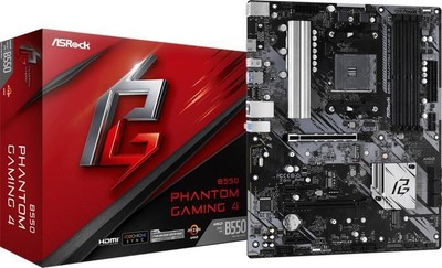 ASRock B550 Phantom Gaming 4 ATX Mainboard/Motherboard, Sockel AM4