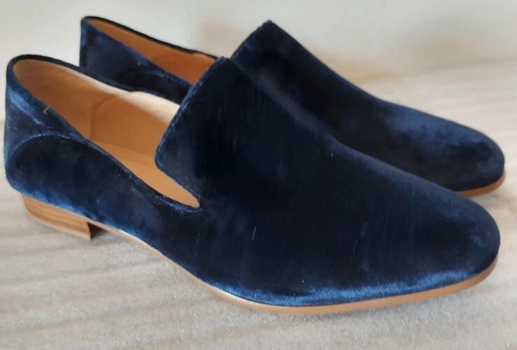 SCARPE MOCASSINI CLARKS PURE VIOLA DONNA TESSUTO NAVY TAGLIA UK 5 D EUR 38