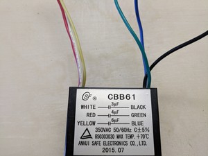 Cbb61 Ceiling Fan Capacitor 3uf 4uf 6uf 350 Vac Six Wire Ebay