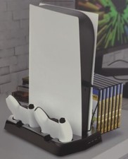 NEW Wasserstein 3-in-1 PS5 Stand w/Cooling Fan Charging Station Game Storage