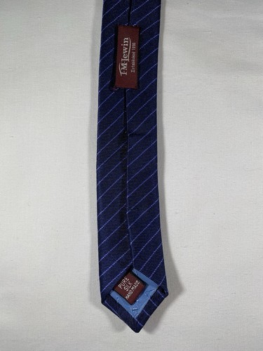 TM Lewin navy striped silk tie - Picture 3 of 3