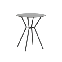 Bistrotisch Rund 70X60Cm Terrasse Balkon Balkontisch Tisch Klein Schwarz Garten