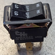 58506-15 Cole Hersee Dual (Split) Rocker Switch Hi Off Low 3 position Fan switch