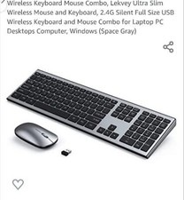 Wireless Keyboard Mouse Combo, Ultra Slim Wireless Mouse and Keyboard, 2.4G...