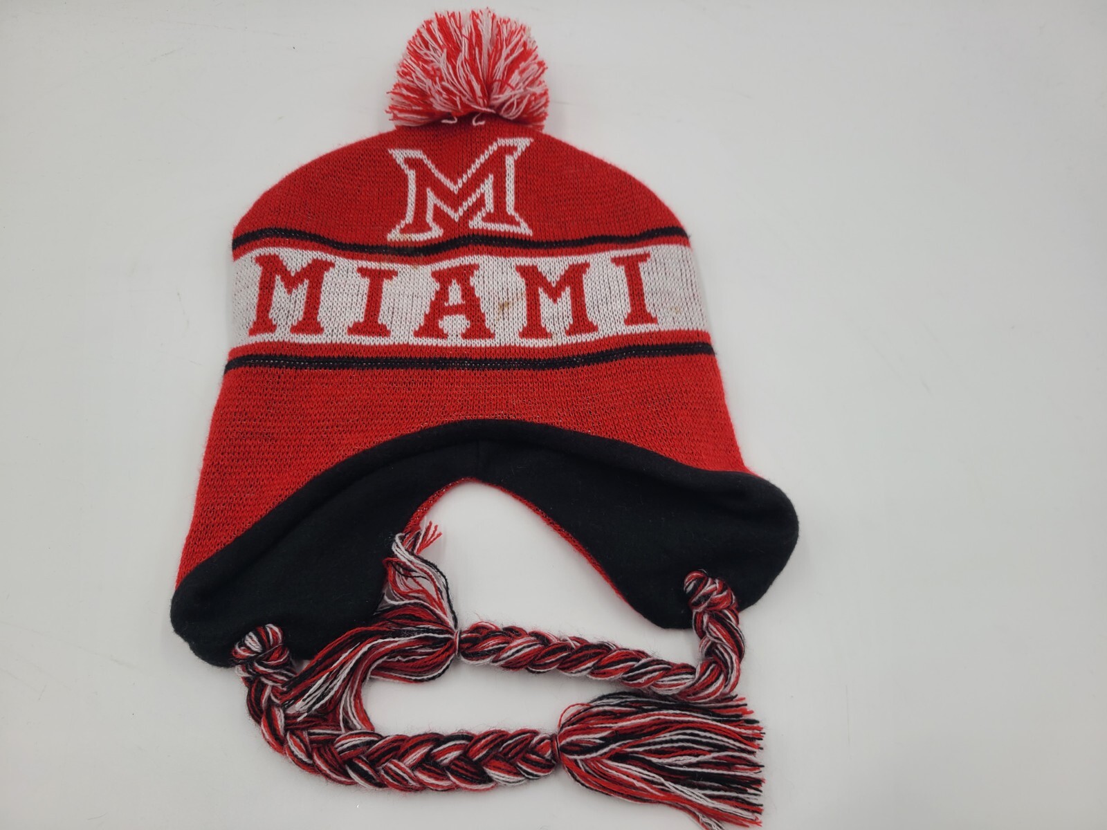 Miami Ohio RedHawks Ear Flap Tassel Beanie Cap for Men and Women