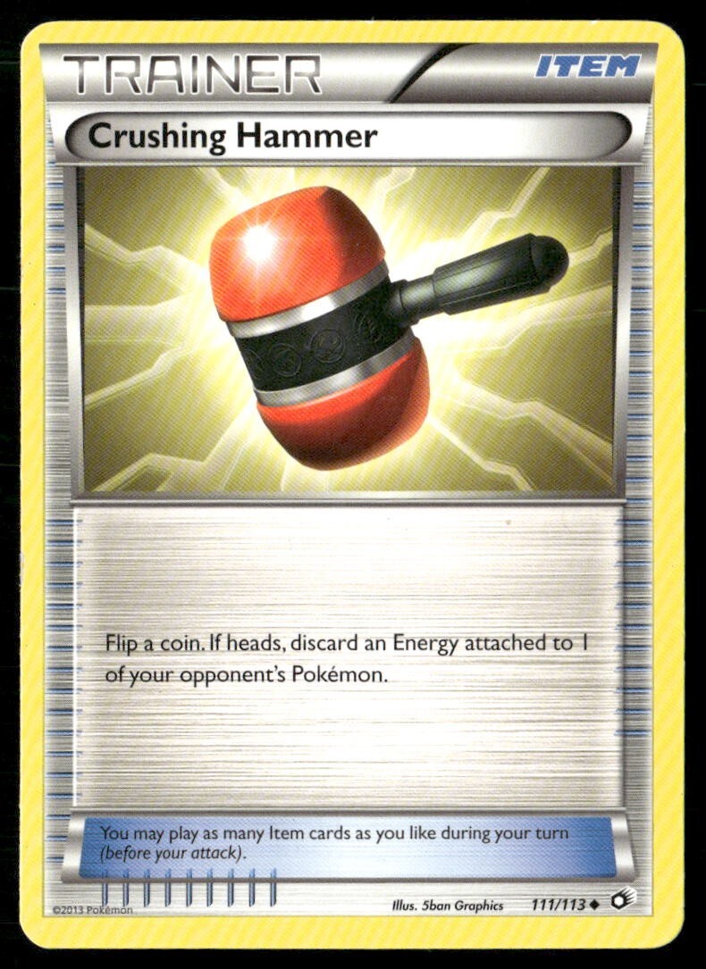 2013 Legendary Treasures Set Pokemon Card 111  Crushing Hammer LP