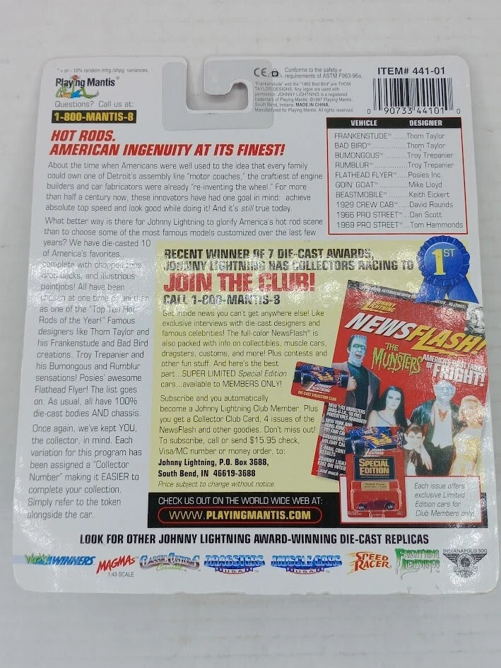 Johnny Lighting Hot Rods Thom Taylor Amarillo Frankenstude #37 1:64 Foto 3 de 3
