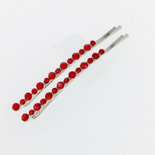USA Bobby Pin Rhinestone Crystal Hair Clip Hairpin Jeweled Simple Elegant RED