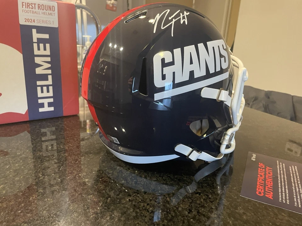 Casco de fútbol americano Rodney Hampton autografiado tamaño completo Giants con certificado de autenticidad Foto 3 de 4