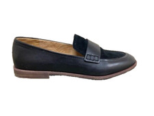 Madewell Black Penny Loafers in Suede and Leather