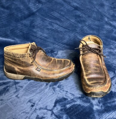 Justin Chukka Boots Men’s M Driving Moc Soft Toe Shoes Brown 232 Work  ISSUES