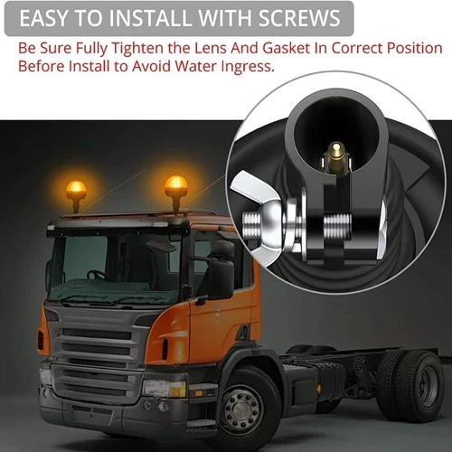 DC12V/24V Amber Tractor Strobe Light Beacon Flashing Signal for Truck Trailer - Picture 15 of 22