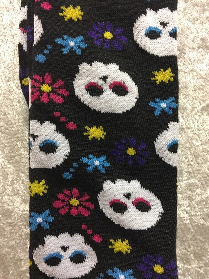 Meias femininas Dia dos Mortos Crânios altura do joelho Halloween - Imagem 2 de 2