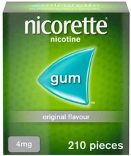 Nicorette ORIGINAL Flavour Gum 4 MG  210 Pieces  ""USA SELLER-SHIPS SUPER FAST""