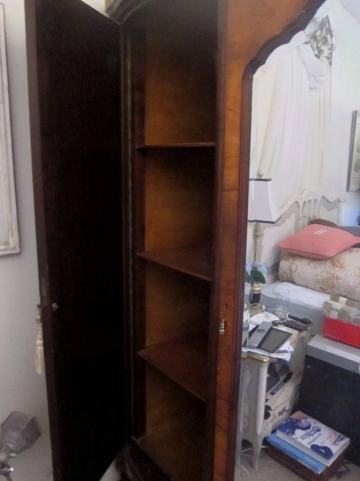 Armario grande antiguo de madera oscura con espejo 3 secciones 7 X 6 1/2 pies Foto 4 de 4