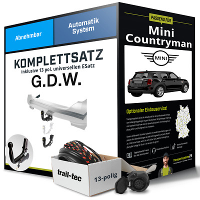 Für MINI Countryman Typ F60 Anhängerkupplung abnehmbar +eSatz 13pol uni. 16- NEU
