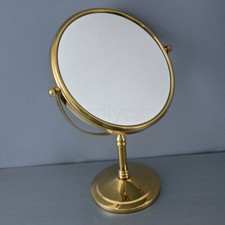 Gold Brass Makeup Mirror Folding Double Standing Vanity Magnifier Mirror