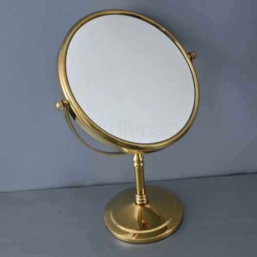 Gold Brass Makeup Mirror Folding, Brass Vanity Mirror Stand