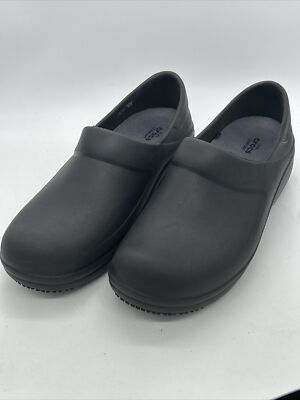 Crocs Neria Pro II Clogs Dual Comfort Slip On Nursing Shoes Women's 11 Black