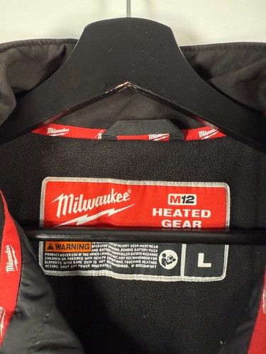 Milwaukee Mens Full Zip M12 Heated Gear Fleece Work Jacket Black Sz Large 24x28 - Picture 5 of 14