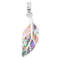 Blatt AnhäNger 925 Silber - Frauen Damen Abalone Muschel KettenanhäNger Schmuck