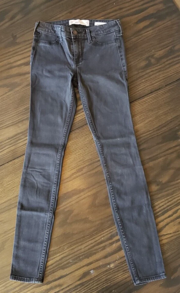 Girls Jegging HOLLISTER waist 23 length 27, 28 pair/x2 black denim legging (A1) - Image 2 of 4