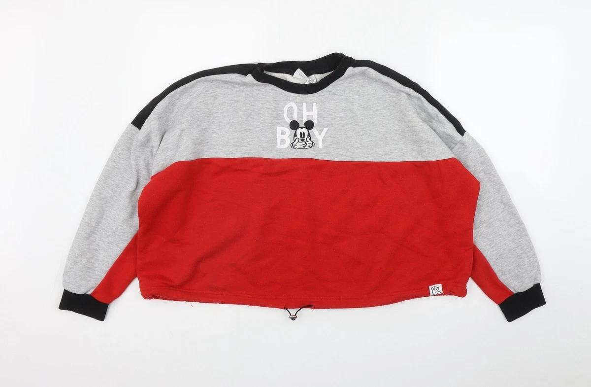 Primark Womens Red Cotton Pullover Sweatshirt Size M Mickey