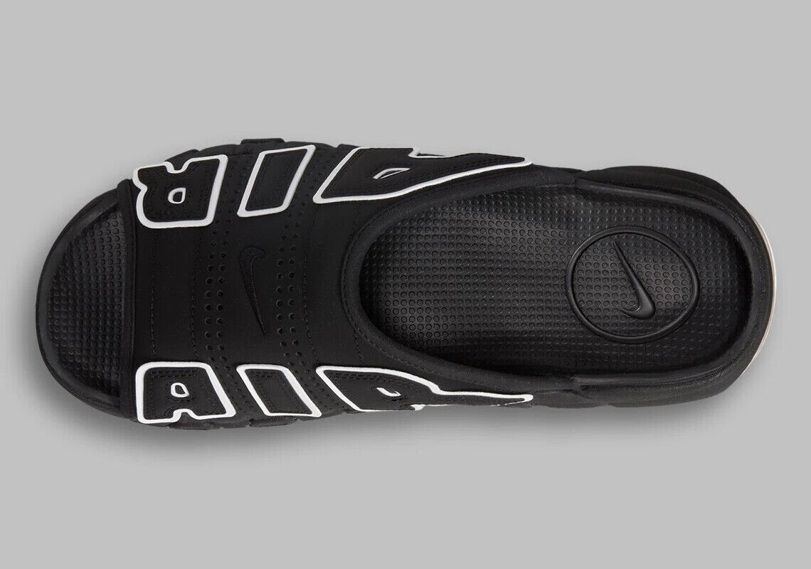 Nike Air More Uptempo Slide Black White DV2137-001 Men's Sizes