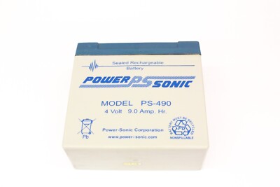 Power Sonic MODEL PS-490 4V 9.0AMP HR. sealed rechargeable battery