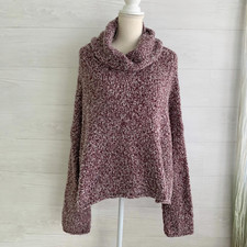 Free People - BFF Purple heather slouchy cowl neck cropped sweater, L