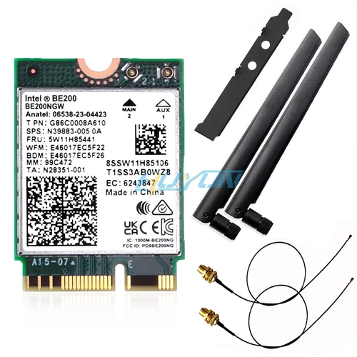 WiFi 7 Intel BE200NGW M.2 NGFF WiFi Card Tri Band 802.11be BT5.4 Network Adapter